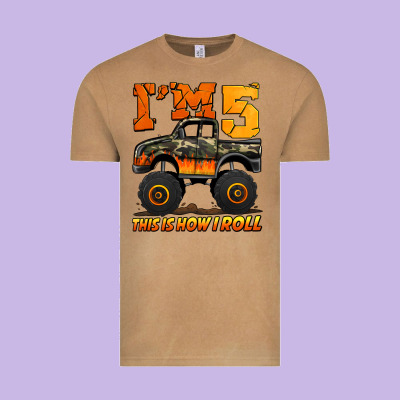 I'm Five This Is How I Roll Monster Truck Birthday Vintage Tee Designed By Jasminsmagicworld
