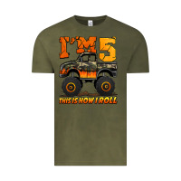 Vintage Olive i'm five this is how i roll monster truck birthday Vintage Tee - Jasminsmagicworld