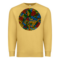 Antique Gold african fabric pattern round earrings 3 Premium Sweatshirt - BundleAndBundleShop