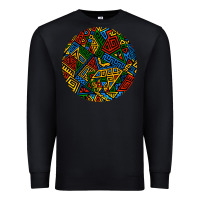 Black african fabric pattern round earrings 3 Premium Sweatshirt - BundleAndBundleShop
