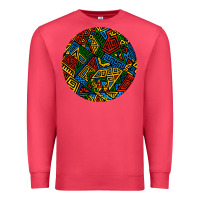 Cardinal african fabric pattern round earrings 3 Premium Sweatshirt - BundleAndBundleShop