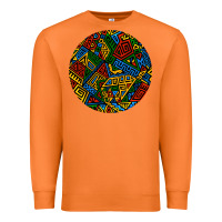 Carrot african fabric pattern round earrings 3 Premium Sweatshirt - BundleAndBundleShop