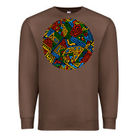 Chestnut african fabric pattern round earrings 3 Premium Sweatshirt - BundleAndBundleShop