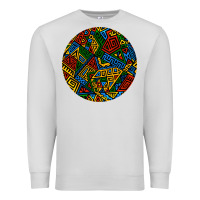 Dove Grey african fabric pattern round earrings 3 Premium Sweatshirt - BundleAndBundleShop