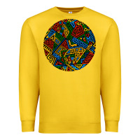 Lemon african fabric pattern round earrings 3 Premium Sweatshirt - BundleAndBundleShop
