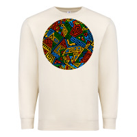 Sandshell african fabric pattern round earrings 3 Premium Sweatshirt - BundleAndBundleShop