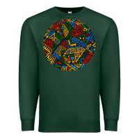 Sports Green african fabric pattern round earrings 3 Premium Sweatshirt - BundleAndBundleShop