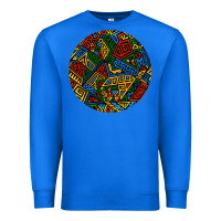 True Royal african fabric pattern round earrings 3 Premium Sweatshirt - BundleAndBundleShop