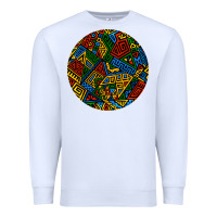 White african fabric pattern round earrings 3 Premium Sweatshirt - BundleAndBundleShop