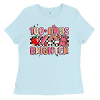 Baby Blue 100 days brighter Ladies Tee - MaliasSmallBusiness