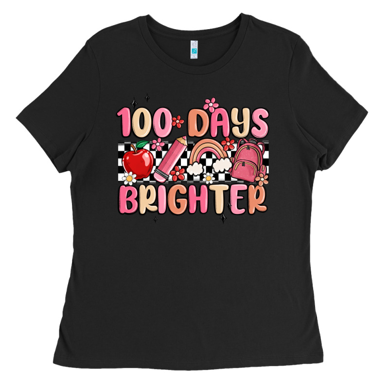 100 Days Brighter Ladies Tee by MaliasSmallBusiness | Teevron