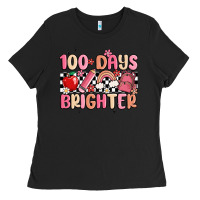 Black 100 days brighter Ladies Tee - MaliasSmallBusiness