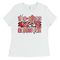 White 100 days brighter Ladies Tee - MaliasSmallBusiness