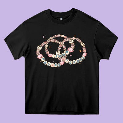 100 Days Of School Friendship Bracelet Heavy Core Tee Designed By Maliassmallbusiness