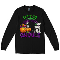 Black Let's Go Ghouls Long Sleeve Tee - texasbilliewilder