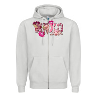 Dove Grey Valentine's Day pig xoxo Zipper Hoodie - FaDigitalArtStudio