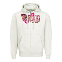 Oatmeal Heather Valentine's Day pig xoxo Zipper Hoodie - FaDigitalArtStudio
