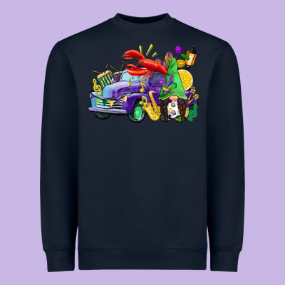 Mardi Gras Gnome On The Truck Heavyweight Sweatshirt Designed By Cowgirlartshop