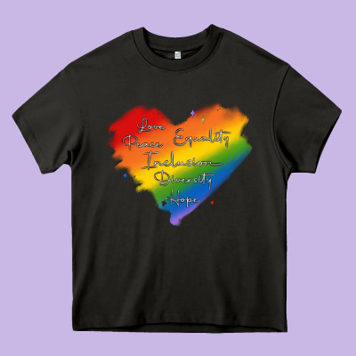 Kindness Equality Peace Love Inclusion Diversity H Heavy Core Tee Designed By Maliassmallbusiness