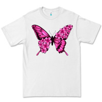 White Floral pink butterfly Premium Tee - NancyCooperArtShop