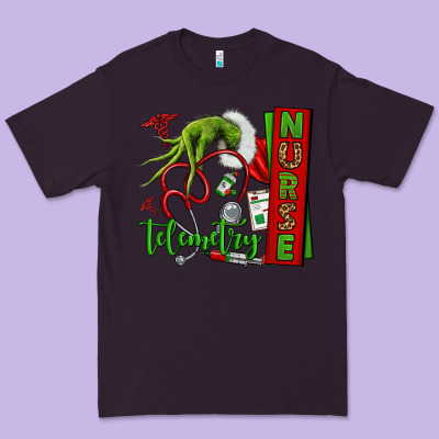 Grinch Hand Telemetry Nurse Premium Tee Designed By Nancycooperartshop