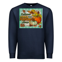 Navy autumn leaves and pumpkins please mouse pad Premium Sweatshirt - BundleAndBundleShop