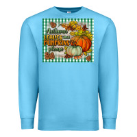 Ocean Blue autumn leaves and pumpkins please mouse pad Premium Sweatshirt - BundleAndBundleShop