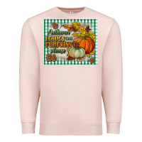 Pale Pink autumn leaves and pumpkins please mouse pad Premium Sweatshirt - BundleAndBundleShop