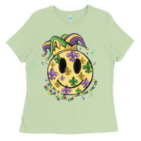 Matcha smiley face mardi gras Ladies Tee - MaliasSmallBusiness