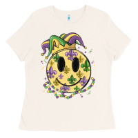 Bone smiley face mardi gras Ladies Tee - MaliasSmallBusiness