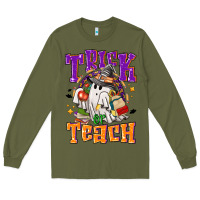 Army Green trick or teach halloween Long Sleeve Tee - NancyCooperArtShop