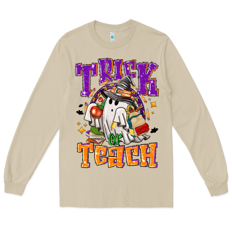 Trick Or Teach Halloween Long Sleeve Tee by NancyCooperArtShop | Teevron