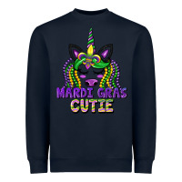 Navy mardi gras cutie unicorn Heavyweight Sweatshirt - CowGirlArtShop