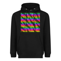 Black neon rainbow leopard zebra seamless pattern Heavyweight Hoodie - BundleAndBundleShop