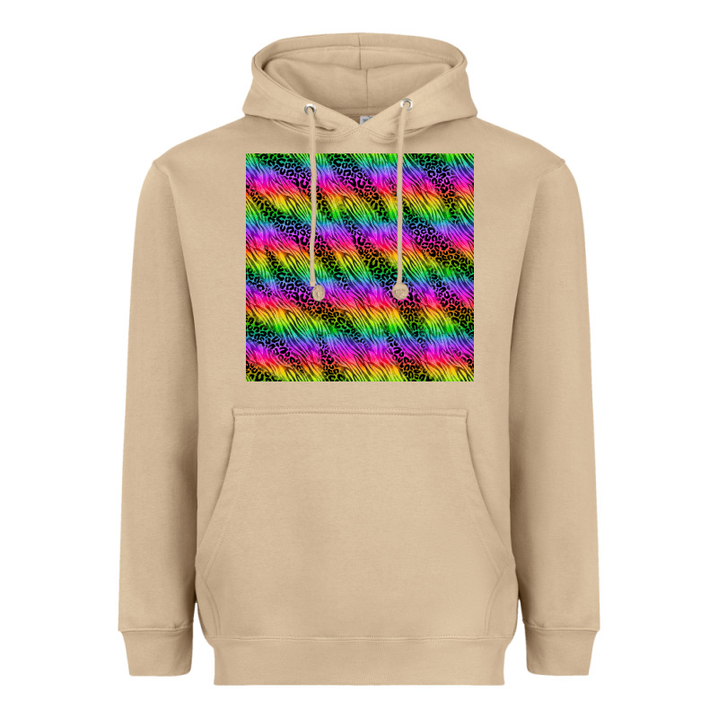 Neon Rainbow Leopard Zebra Seamless Pattern Heavyweight Hoodie by BundleAndBundleShop | Teevron