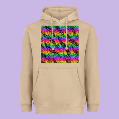 Neon Rainbow Leopard Zebra Seamless Pattern Heavyweight Hoodie Designed By Bundleandbundleshop