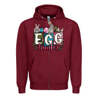Burgundy Easter egg hunter Zipper Hoodie - OliviaCreatesArt