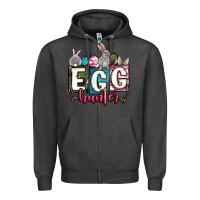 Charcoal Heather Easter egg hunter Zipper Hoodie - OliviaCreatesArt