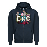 Navy Easter egg hunter Zipper Hoodie - OliviaCreatesArt