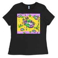 Black mardi gras lips Ladies Tee - MaliasSmallBusiness