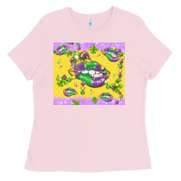 Bubblegum Pink mardi gras lips Ladies Tee - MaliasSmallBusiness