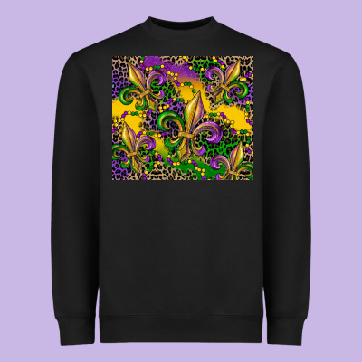 Mardi Gras Fleur De Lis Heavyweight Sweatshirt Designed By Cowgirlartshop