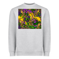 Heather Grey mardi gras fleur de lis Heavyweight Sweatshirt - CowGirlArtShop