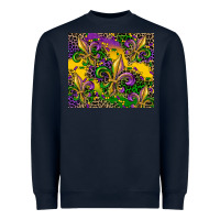 Navy mardi gras fleur de lis Heavyweight Sweatshirt - CowGirlArtShop
