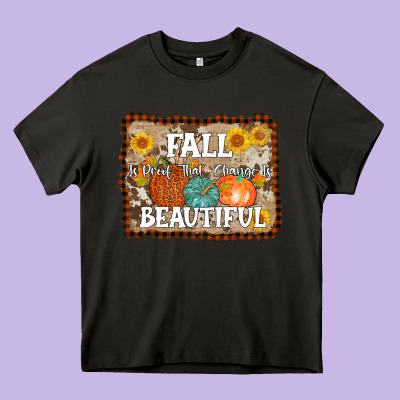 Fall Is Proof That Change Is Beautiful Heavy Core Tee Designed By Adodesignshop