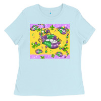Baby Blue mardi gras lips Ladies Tee - MaliasSmallBusiness