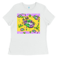 White mardi gras lips Ladies Tee - MaliasSmallBusiness