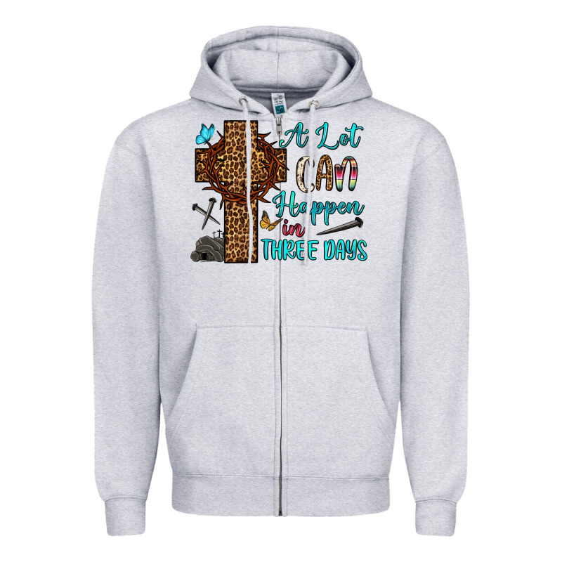 Easter Day A Lot Can Happen In Three Days Zipper Hoodie by OliviaCreatesArt | Teevron