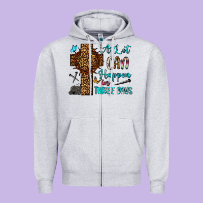 Easter Day A Lot Can Happen In Three Days Zipper Hoodie Designed By Oliviacreatesart