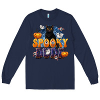 Navy Spooky Dude Long Sleeve Tee - texasbilliewilder